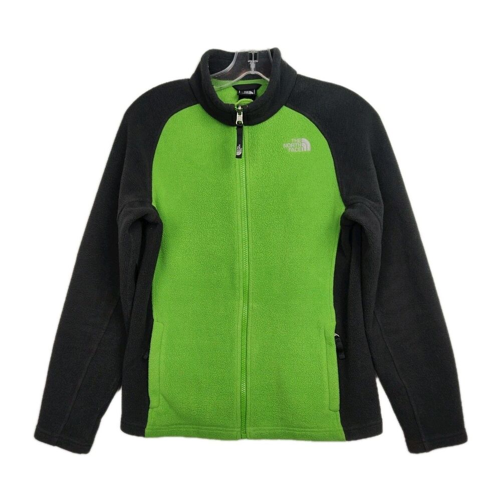 The North Face Full-Zip Fleece Sweatshirt Youth Boy's L (14/16) Green/Black‎